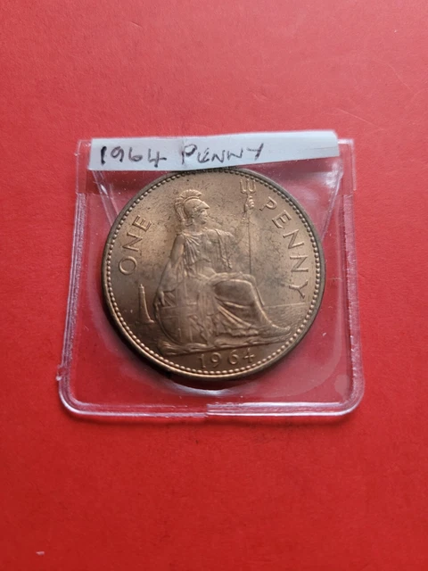 1964 Brilliant Uncirculated Elizabeth II One Penny