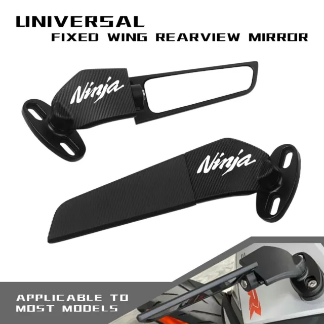 Rearview Mirror Wind Swivel Stealth Wing Fin for KAWASAKI H2R ZX10 12 14R NINJA 2