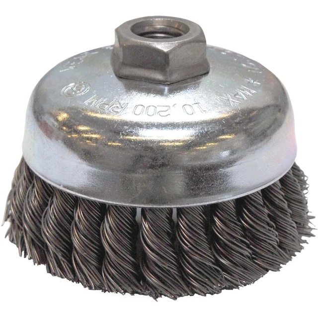 Weiler Vortec 4 In. Knotted 0.02 In. Angle Grinder Wire Brush 36044 Weiler