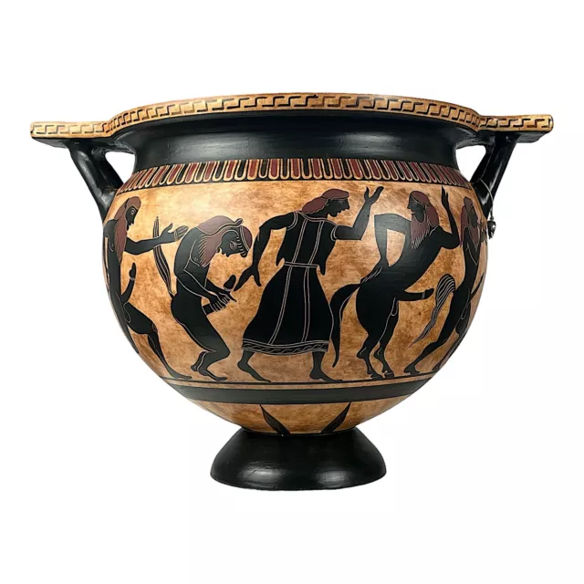 Symposium Krater Dionysus Scene with Satyrs Ancient Greek Roman Pottery Vase Art