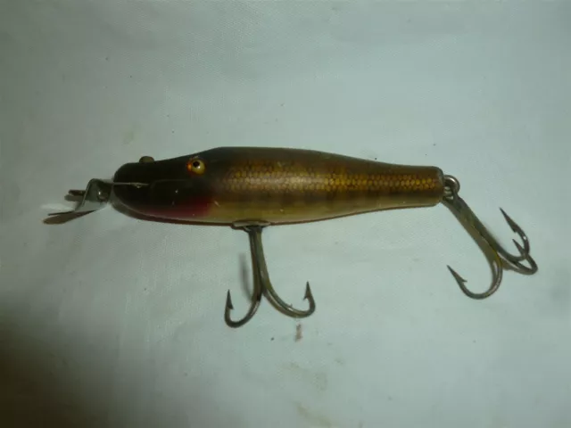 Vintage 3-1/2 Inch Wood w/ Glass Eyes Creek Chub PIKIE Fishing Lure  Lot P-875