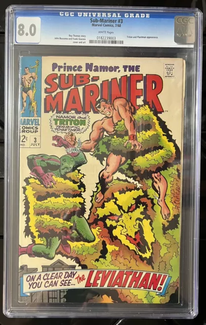 Namor Sub Mariner #3 CGC 8.0 See Pics Marvel Comics Silver Age