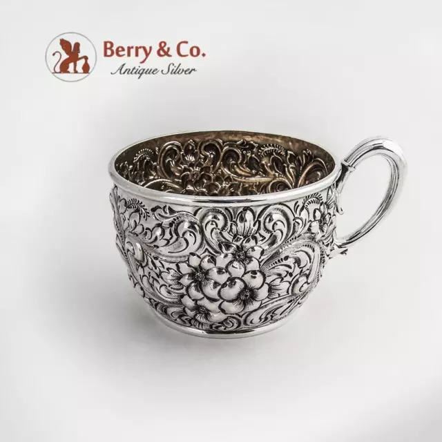 Ornate Repousse Cup Dominick and Haff Sterling Silver 1886