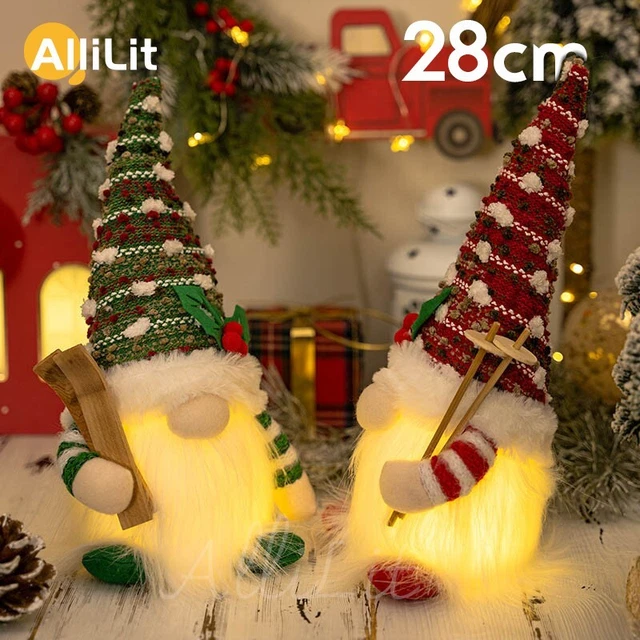 Godeufe Gnomi Natale, Decorazioni Natalizie Gnomo Slitta Peluche Natalizio Home decor per Casa Cucine (Rosso