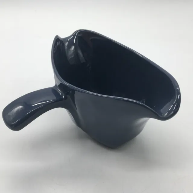 Frankoma Pottery Blue Gravy Sauce Pitcher/Boat Double Spout with Handle 6S