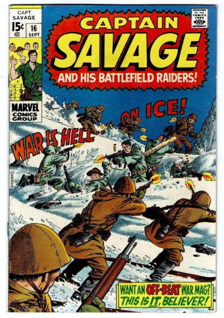 CAPTAIN SAVAGE #16 in VF- condition Marvel Silver Age War Comic