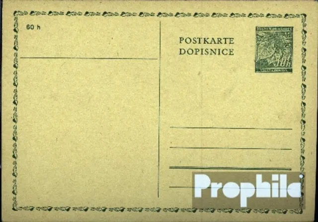 Böhmen und Mähren P1 Amtliche Postkarte gebraucht 1939 Lindenzweig
