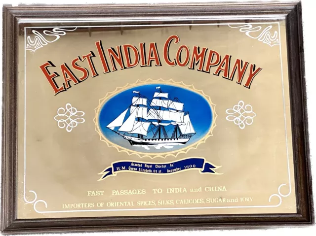 East Inde Company 1970's Miroir Publicitaire 42x32CM