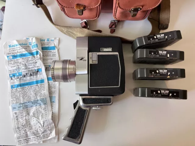 Vintage Bell and Howell 8mm Film Movie Camera With Film Canisters