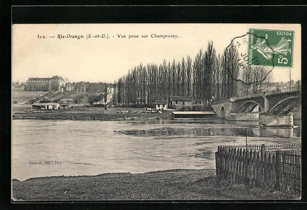 CPA Ris-Orangis, view taken of Champrosay 1908