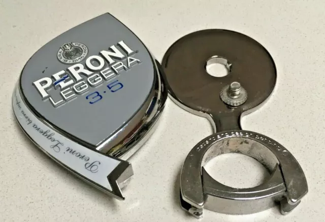 Peroni Leggera 3.5 Beer Tap Badge with Mounting Bracket Backing Screw Tool 2