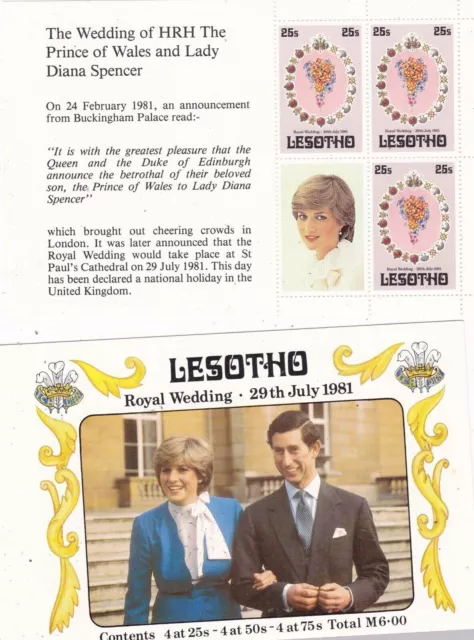 Lesotho Royal Wedding Booklet of Stamps