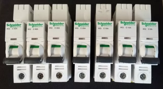 Schneider  iKQ S.P  MCB's 63A, 50A, 40A, 32A, 25A, 20A, 16A, 10A, 6A  Type C 10K