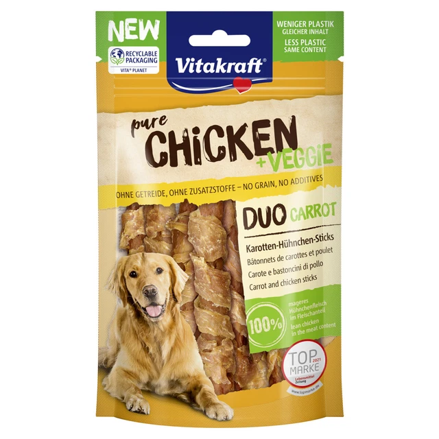 Vitakraft Pollo Veggie Karotte-Hühnchenstick 80 G, Nuovo