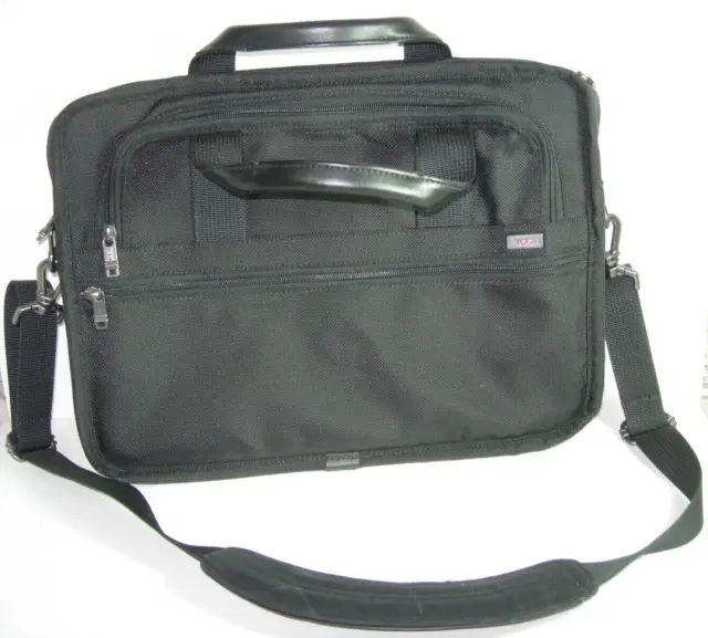 MENS Tumi Briefcase Laptop Bag Large Black SOULDER MESSENGER TRAVEL COMPUTER 16"