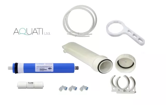 Complete Reverse Osmosis membrane housing kit with fittings and spanner Aquati