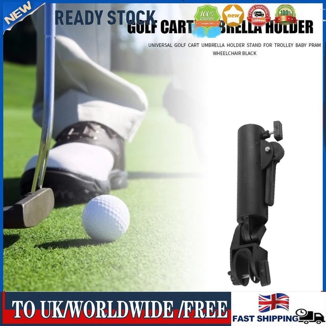 Universal Golf Cart Umbrella Holder Stand for Trolley Baby Pram Wheelchair Black
