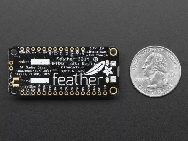 Adafruit Feather 32u4 With RFM95 Lora-Funk, 868/915MHz, Arduino Cartridge, 3078 2