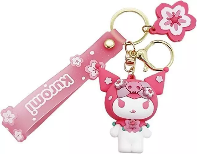 Kuromi Keychain Pink Charm 3D Figure Kuromi Keychain New with Tag