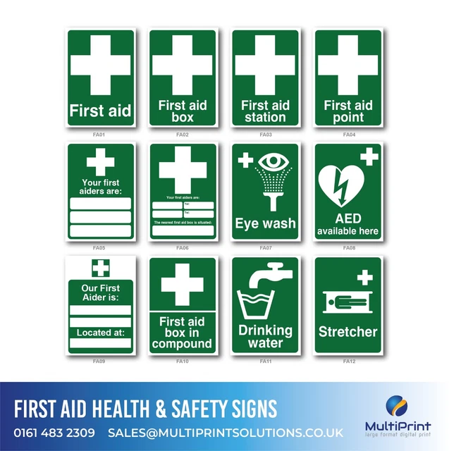 SAFETY SIGNS - Health & Safety Signage - First Aid Signage A5 / A4 / A3 ...