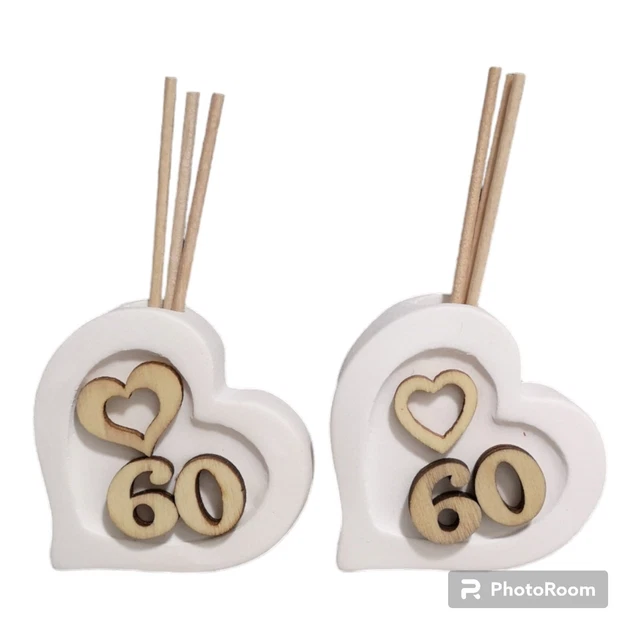 Targa 60° Anniversario Matrimonio - Pergamena Dorata Con Cofanetto Blu, Regalo Nozze Diamante - Foto 4