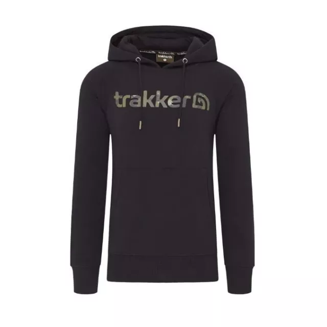 Trakker CR Logo Hoody Black Camo Carp Fishing Clothing - All Sizes