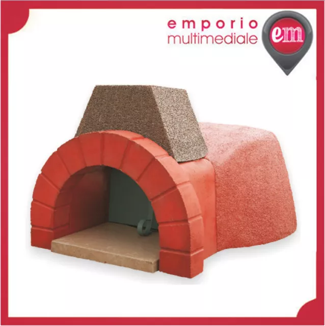 FORNO A LEGNA REFRATTARIO PREFABBRICATO MOD. 80 cm PER PIZZA PANE DOLCI COMPLETO