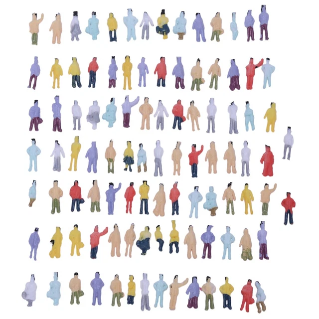 100 Figurines Miniatures 1:20 - Personnages Assis/Debout - Décoration Maquettes