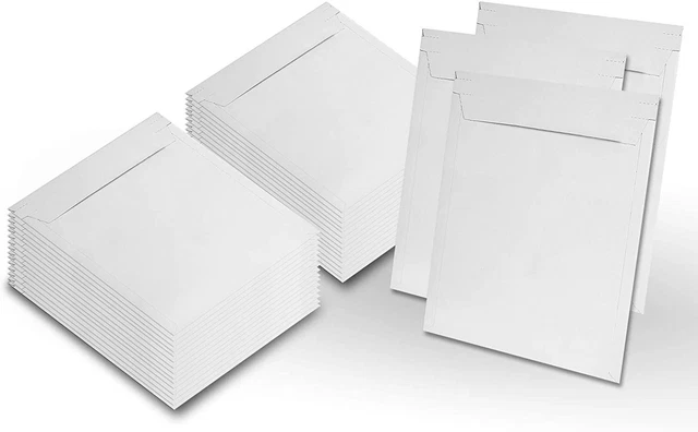 12.25x9.75 Stay Flat Rigid Kraft Cardboard Mailer Tear Strip Self Seal
