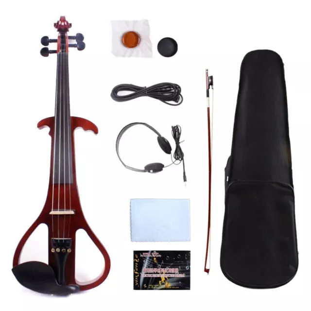 Custodia per violino elettrico marrone a 4 corde 4/4 violino silenzioso a...