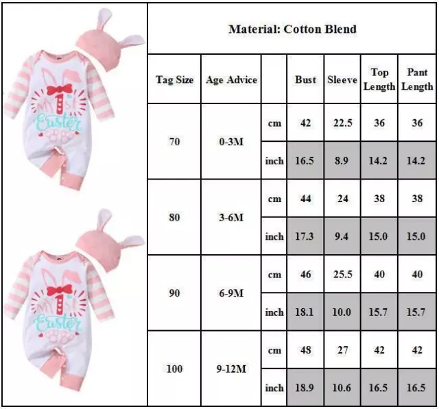 Bunny Baby My First 1st Easter Bodysuit With Hat Outfit For Girl Casual Winter 3