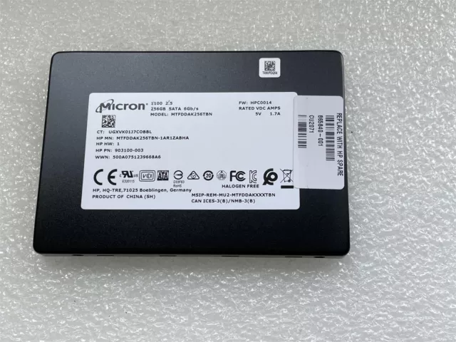 For HP SSD 865840-001 Micron 1100 2.5 MTFDDAK256TBN 256GB 2.5 Solid State Drive
