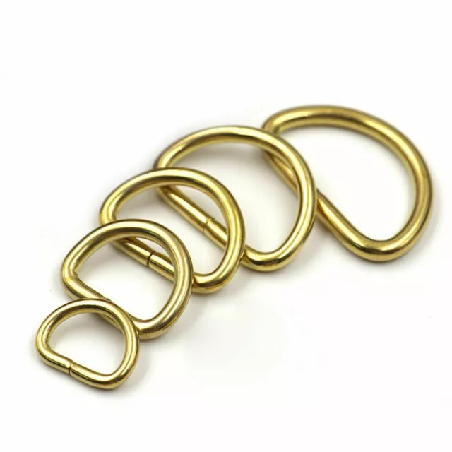 Solid Brass D Ring Buckle for Bag Handbag Webbing Leather Craft 16/20/26/32/38mm