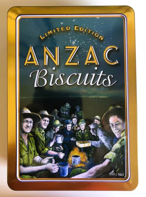 Official RSL Limited Edition ANZAC Biscuit Tin - Mates Around The Campfire 2005