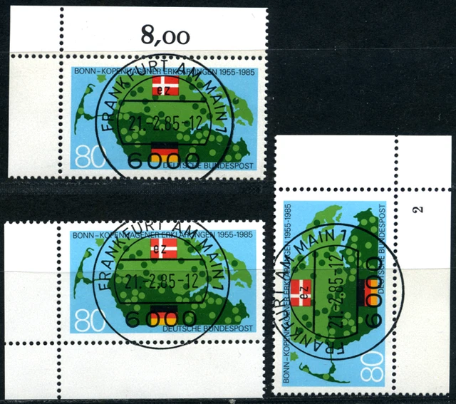 Bund Eckrand "Bonn-Kopenhagener Erklärunge", 3 verschied, Form-Nr 2, MiNr 1241