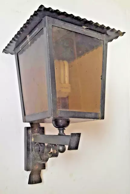 Gran antica applique lampione ferro battuto taverna agriturismo ingresso esterno