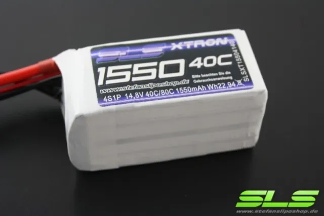 SLS Batterie LiPo Akku XTRON 1550mAh 4S1P 14,8V 40C/80C XT60