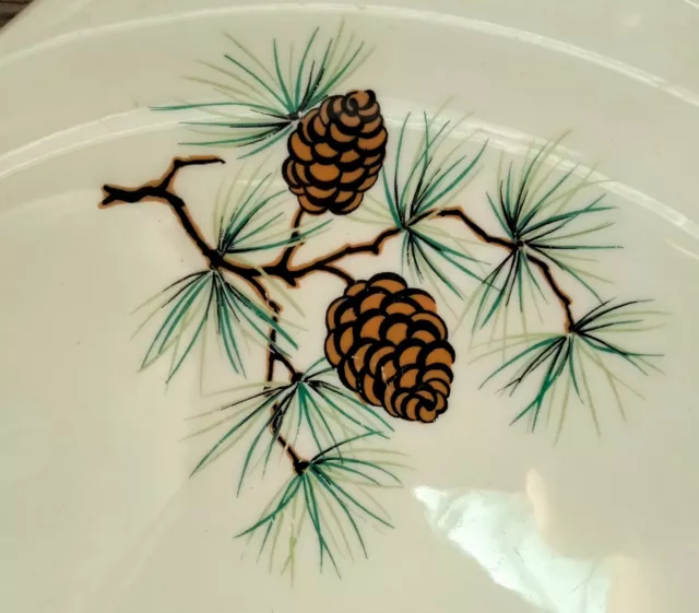 Universal Ballerina China Pinecone Chop Plate  Platter With Handles Vintage