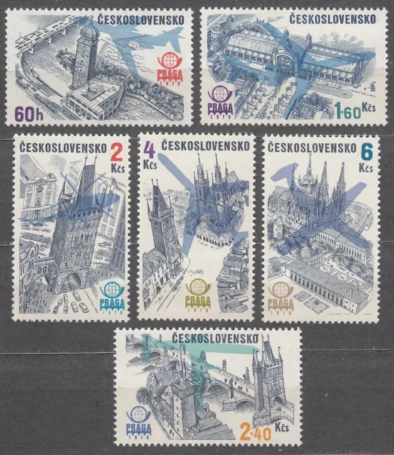 CECOSLOVACCHIA 1976 SC#C83/88 MNH** set, PRAGA 1978 Intl. Mostra filatelica