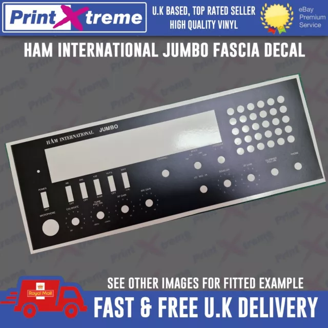 HAM INTERNATIONAL JUMBO cb radio faceplate Decal Sticker fascia self adhesive