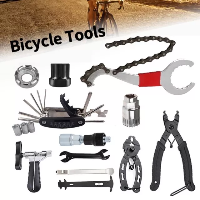 4-9x Bicycle Repair Kits Bike Cassette Crank Chain Whip Spanner Removal Tool Set
