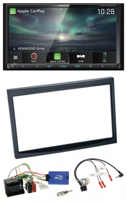 Kenwood Bluetooth USB 2DIN Lenkrad TMC DAB Navigation für Citroen C2 C3 Berlingo