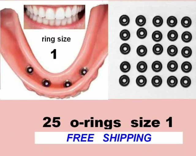 25 + 3 *   -  my size 1 -   rubber O-RINGS  for  Mini Dental implants  0550 a.o.