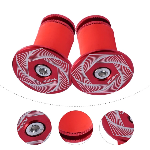 2 Pcs Stainless Steel Bicycle Handlebar Motor Bike End Caps Accessories