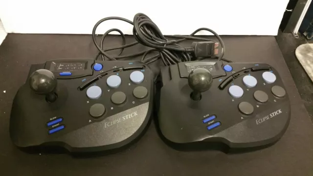 2 Neuf Eclipse Arcade Manette de Jeu Joie Bâton Contrôleurs pour Sega Saturne