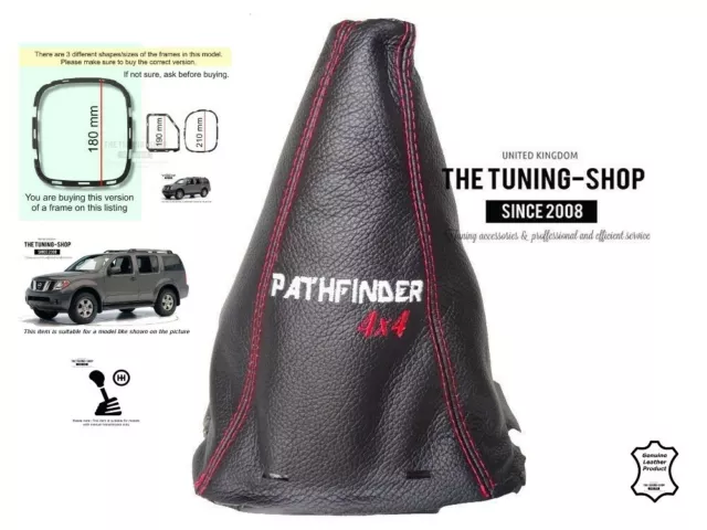 For Nissan Pathfinder 05-12 Gear Gaiter Leather Embroidery with Plastic Frame