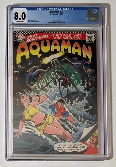 Aquaman #33 CGC 8.0 - 1st Appearance of Aqua-Girl - iconic Nick Cardy cover