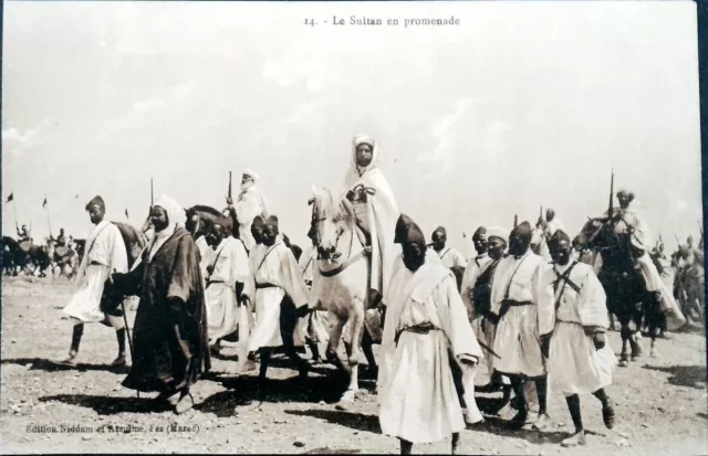 Cpa Maroc Fez . Sultan Moulay Hafid 1909 postcard 8875