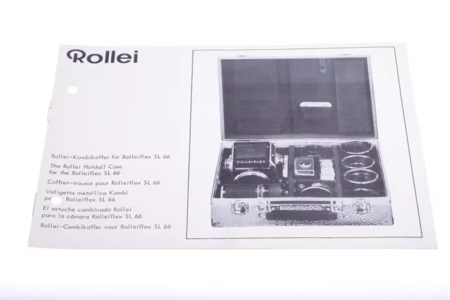 ✅ Rollei Holdall Case For Sl66 Original Product Guide Brochure 6 Languages 123