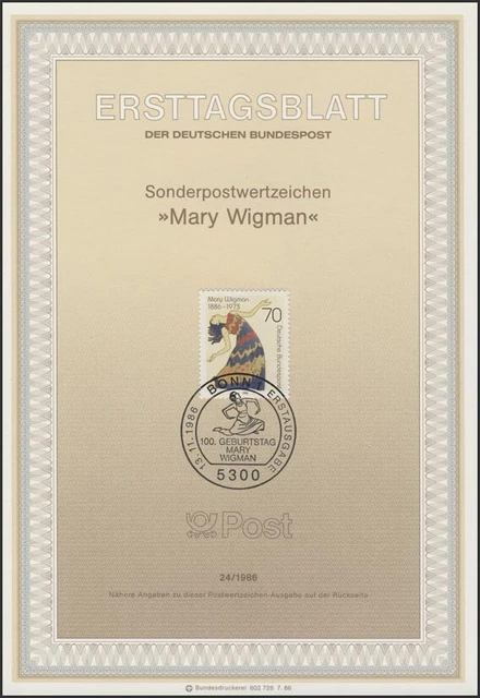ETB 24/1986 Mary Wigman,Tänzerin